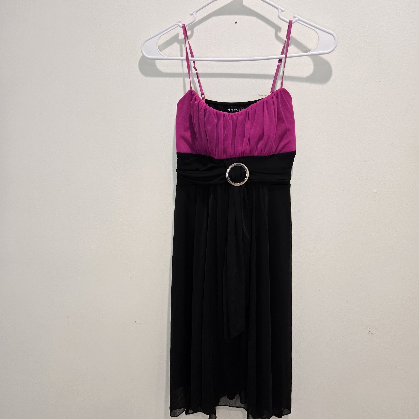 Ruby Rox Vintage Y2K Fuschia and Black Dress Size M Party Cocktail Club