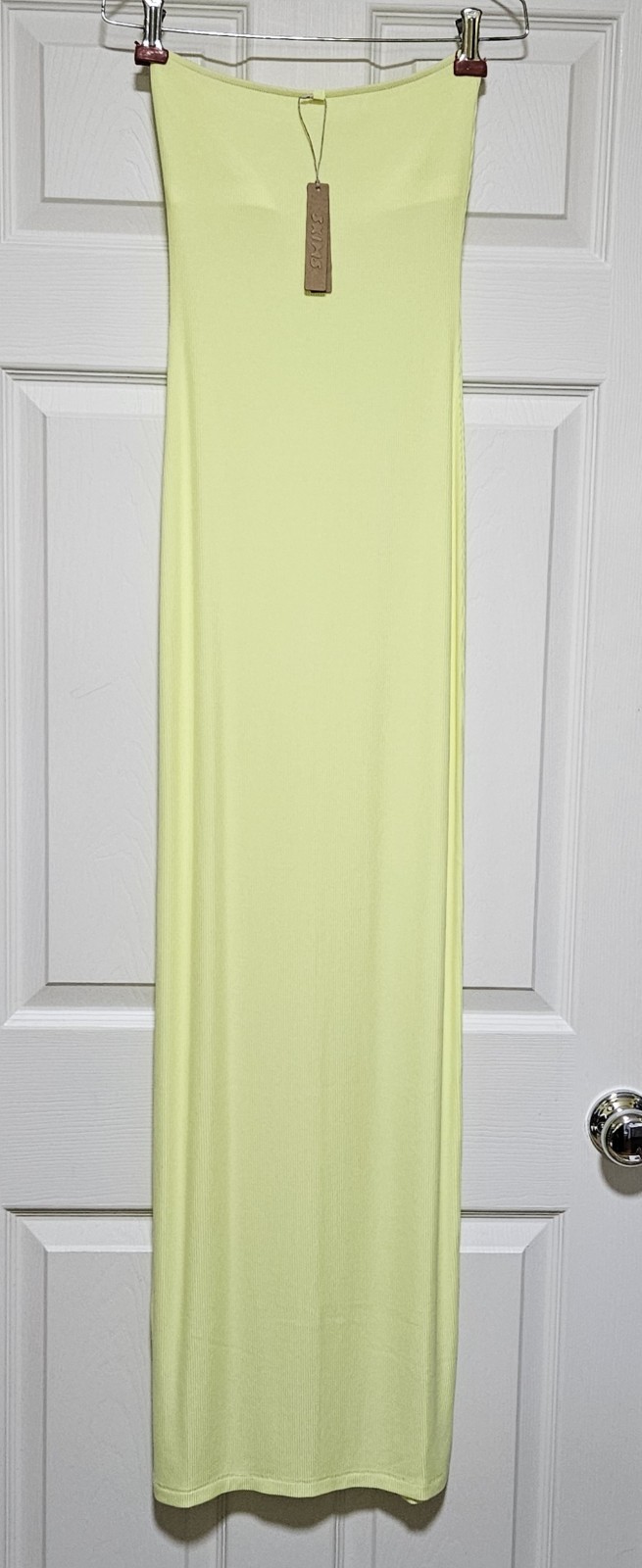 Skims Soft Lounge Rib Tube Strapless Dress Size XXS Lemonade Kim Kardashian