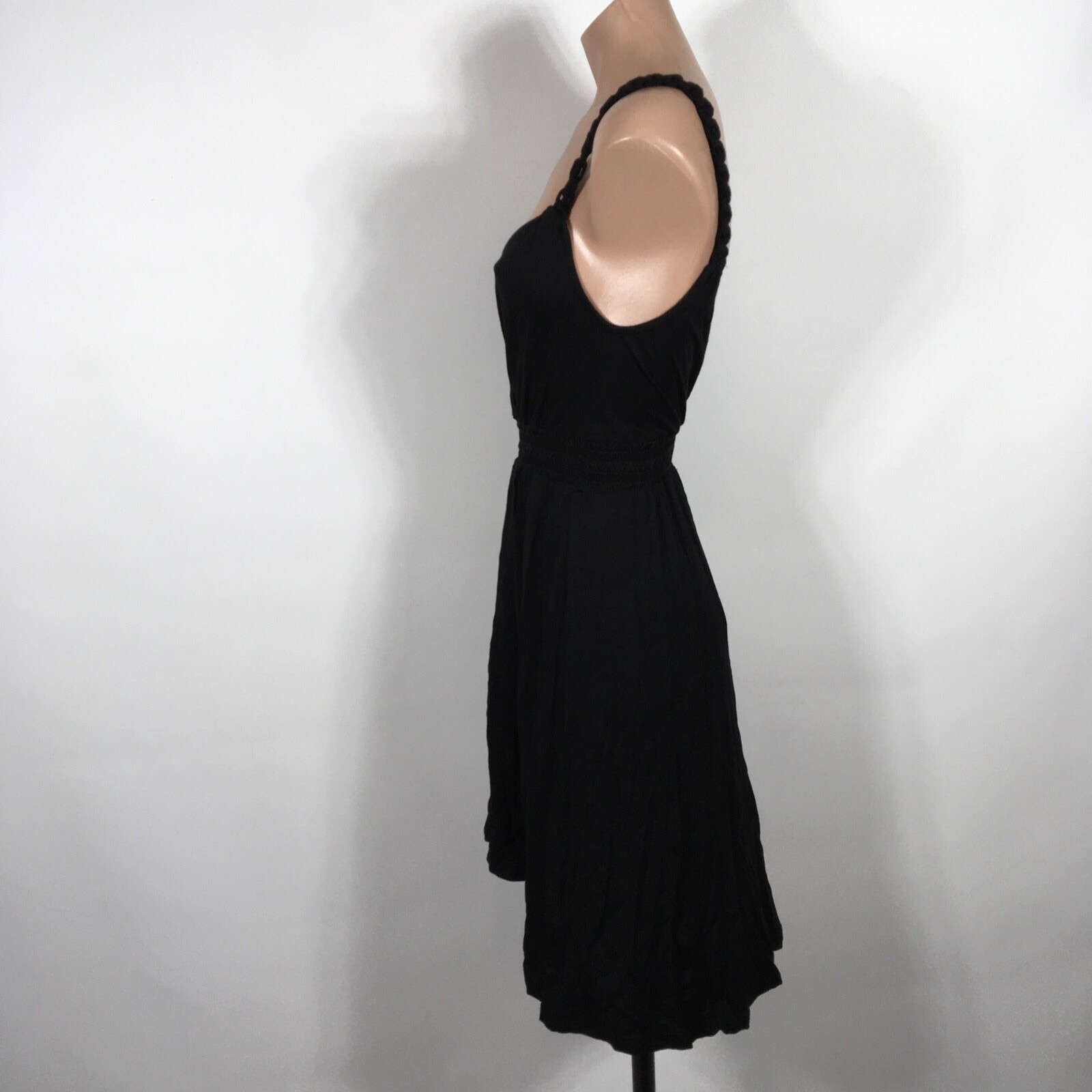 Ella Moss Crossover Braided Knotted Strap Black A-Line Fit Flare Summer Dress XS