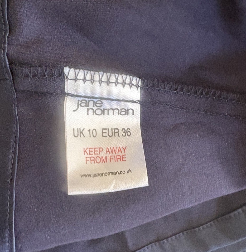 Jane Norman Navy Strapless Beaded Satin Style Dress – Size 10
