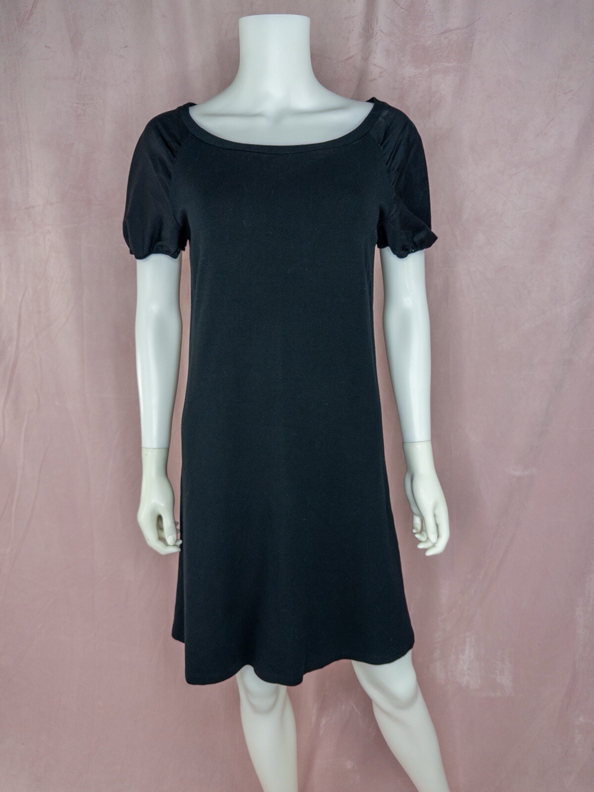 Sport Max Womens Black Puff Sleeve Dress Size Medium Scoop Neck Max Mara
