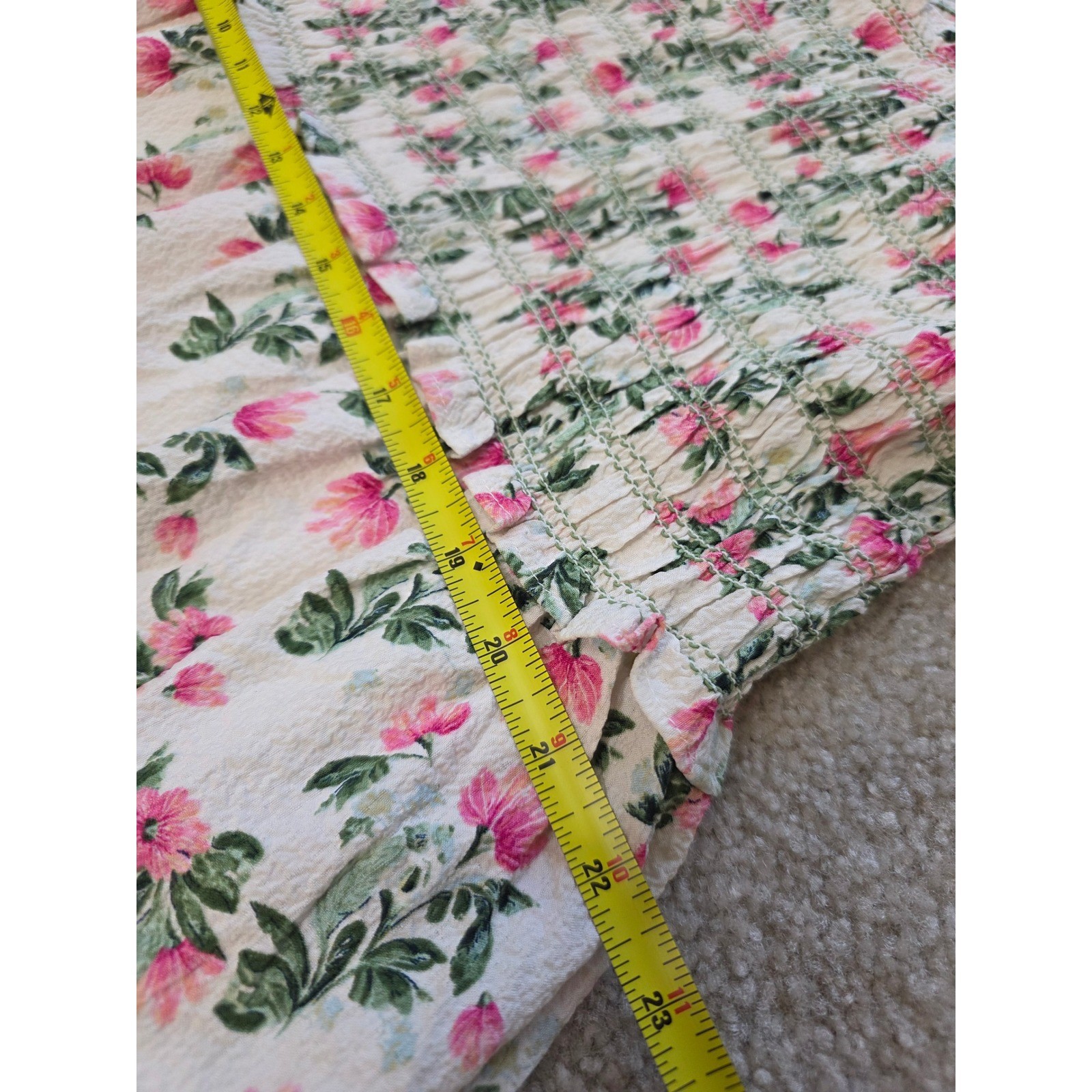 Max studio London Floral Smocked Maxi Dress Pink Green Ruffle Tiered 3X NWT