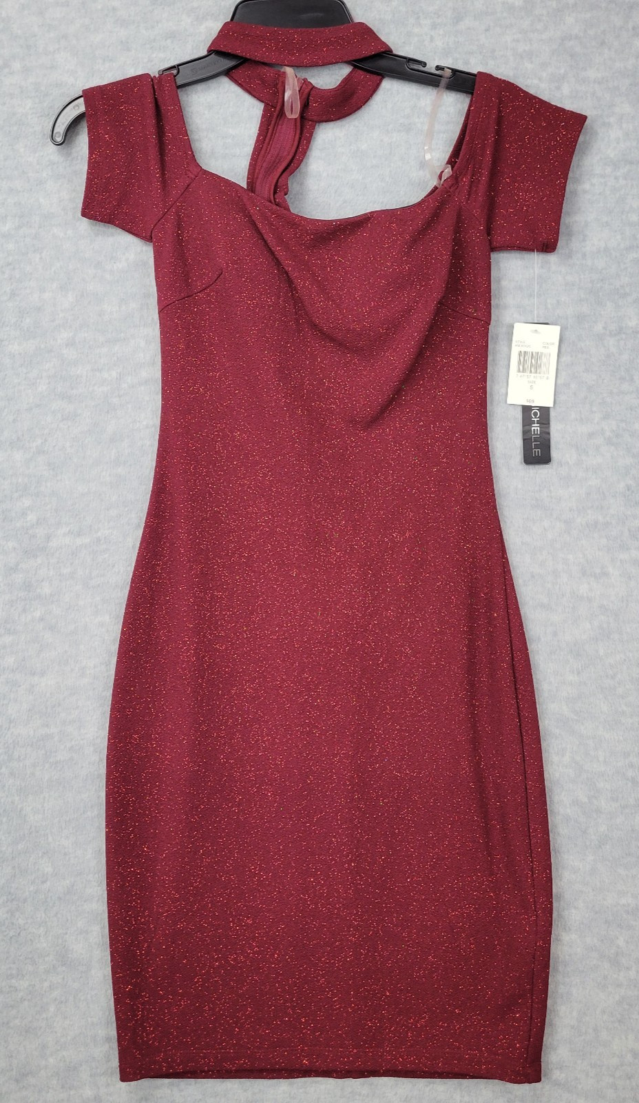 My Michelle Mini Dress Red Glitter Short Sleeve 90s Vintage Goth Womens 5 NWT