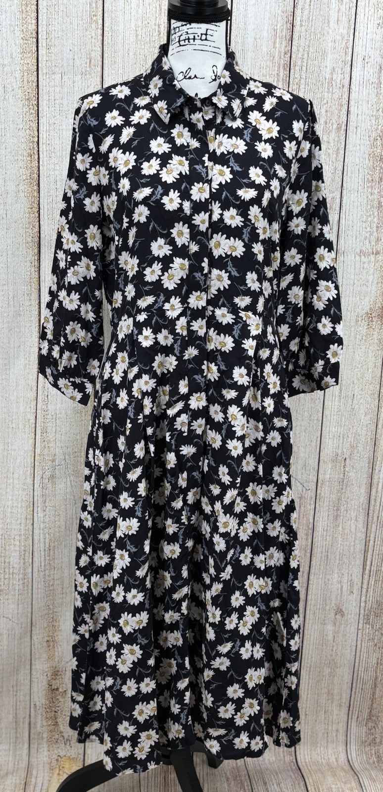 Barbour Cranmoor Dress Size 8 Navy Daisy Floral Shirt Midi 100% Lyocell NWT