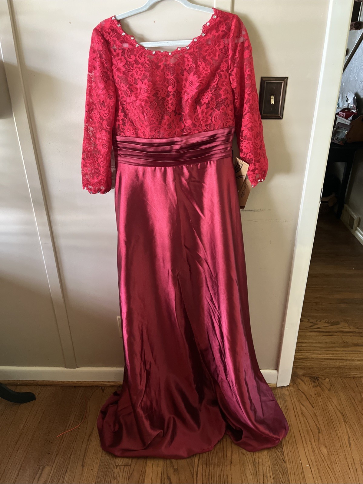 Light In The Box Size 14 Formal Red Gown Lace Rhinestone Special Occasion