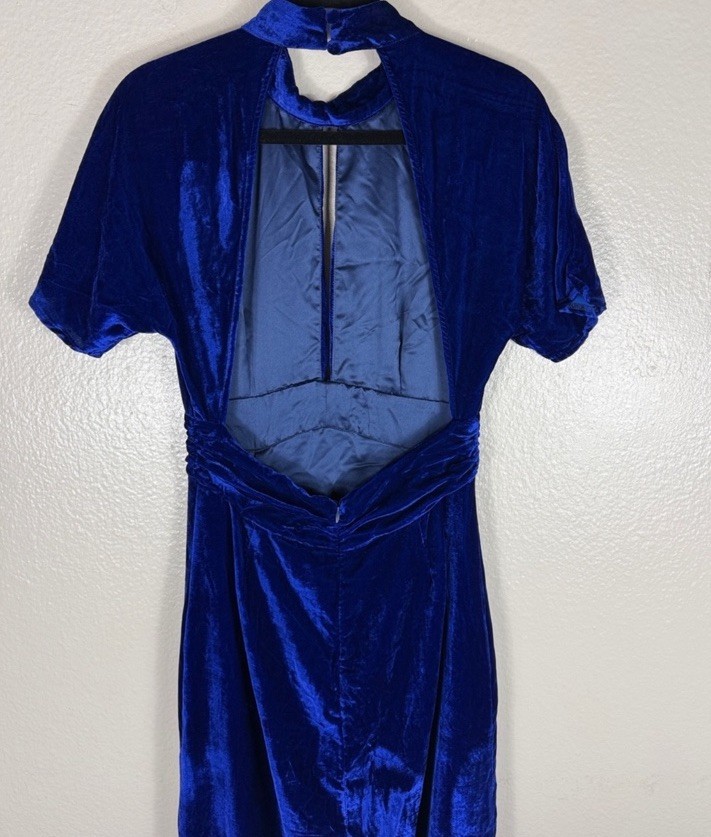 Lovers and Friends Navarin Velvet Blue Maxi Dress Size S