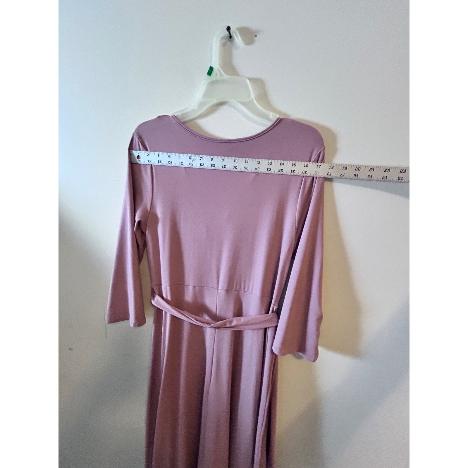 Mother Bee Maternity Mauve Pink Wrap Maxi Dress 3/4 Sleeve XL Baby Shower Photo