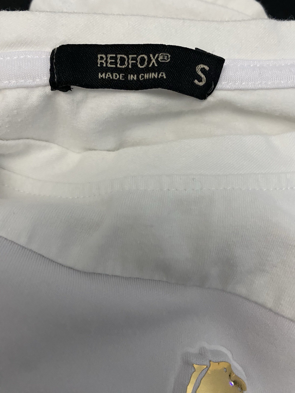 REDFOX Womens S White Solid Stretch Bodycon Midi Round Neck 3/4 Zip Logo