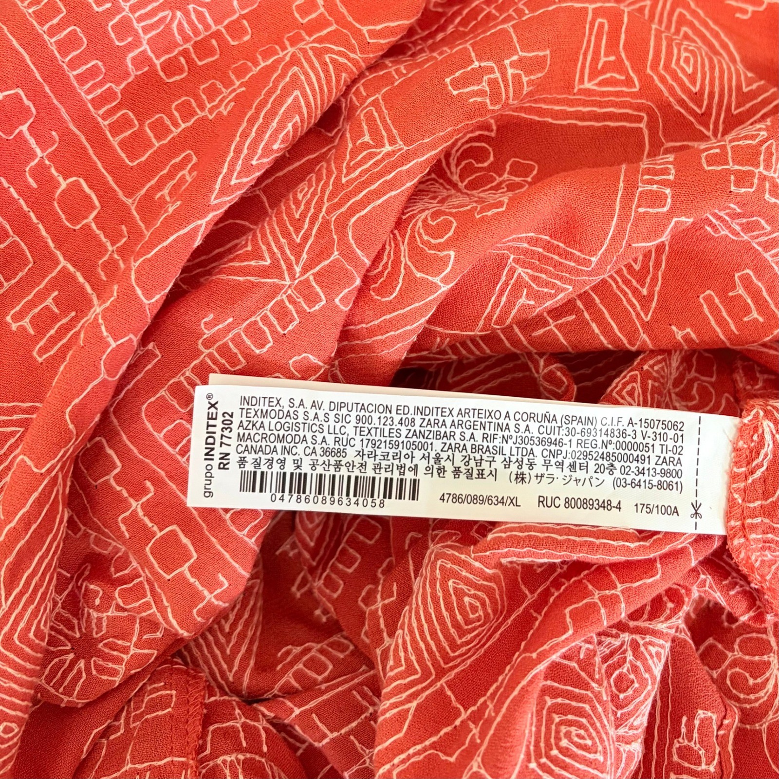 NWT!! ZARA Embroidered Dress Orange Vacation Beach Open Back Blogger Favorite XL