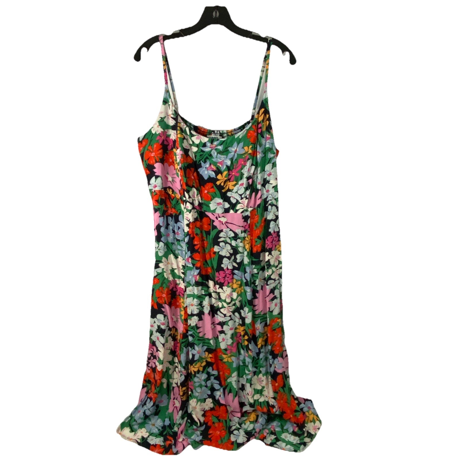 Old Navy Womens 2X Tropical Travel Boho Floral Shoulderless Strap Dress