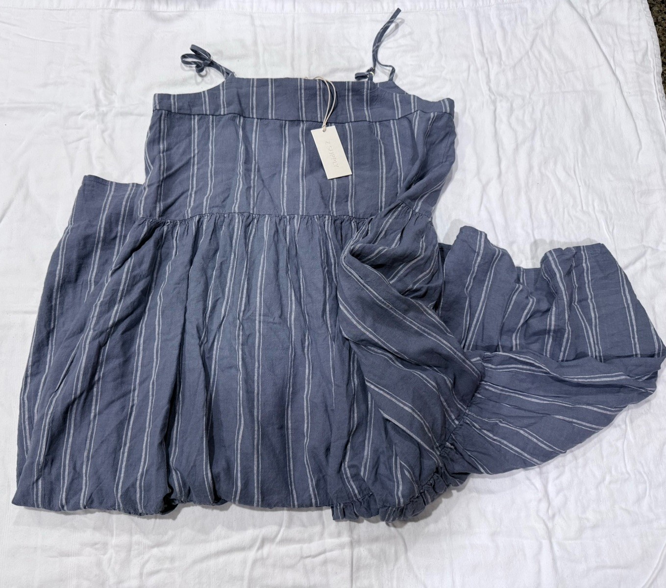 Z Supply Womens Maxi Blue Summer Dress Tiered Strappy Size M Blue New Buttons