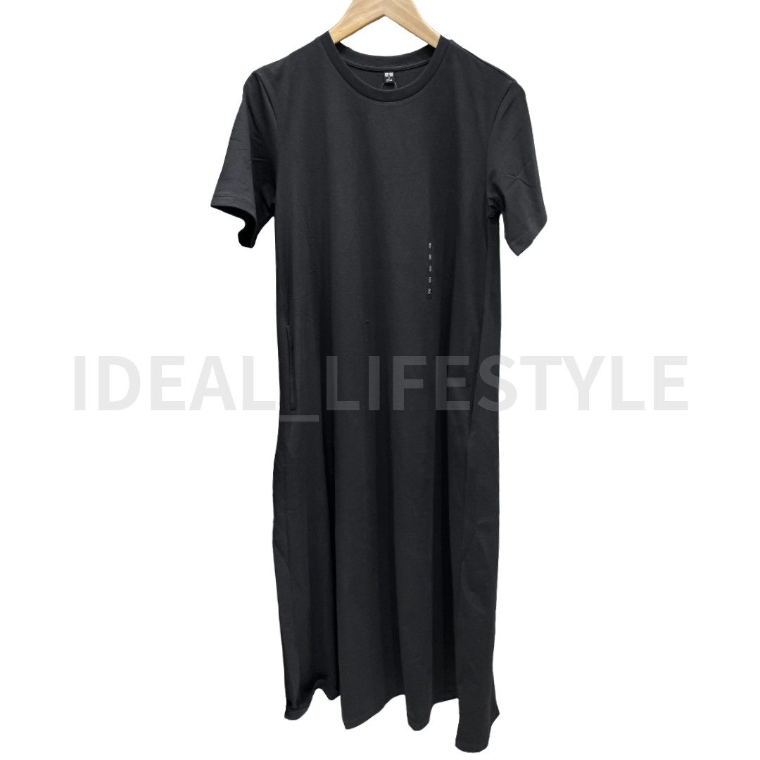 UNIQLO AIRism Cotton T-Shirt Dress S-3XL Short-Sleeve A-Line Women 483986 NWT
