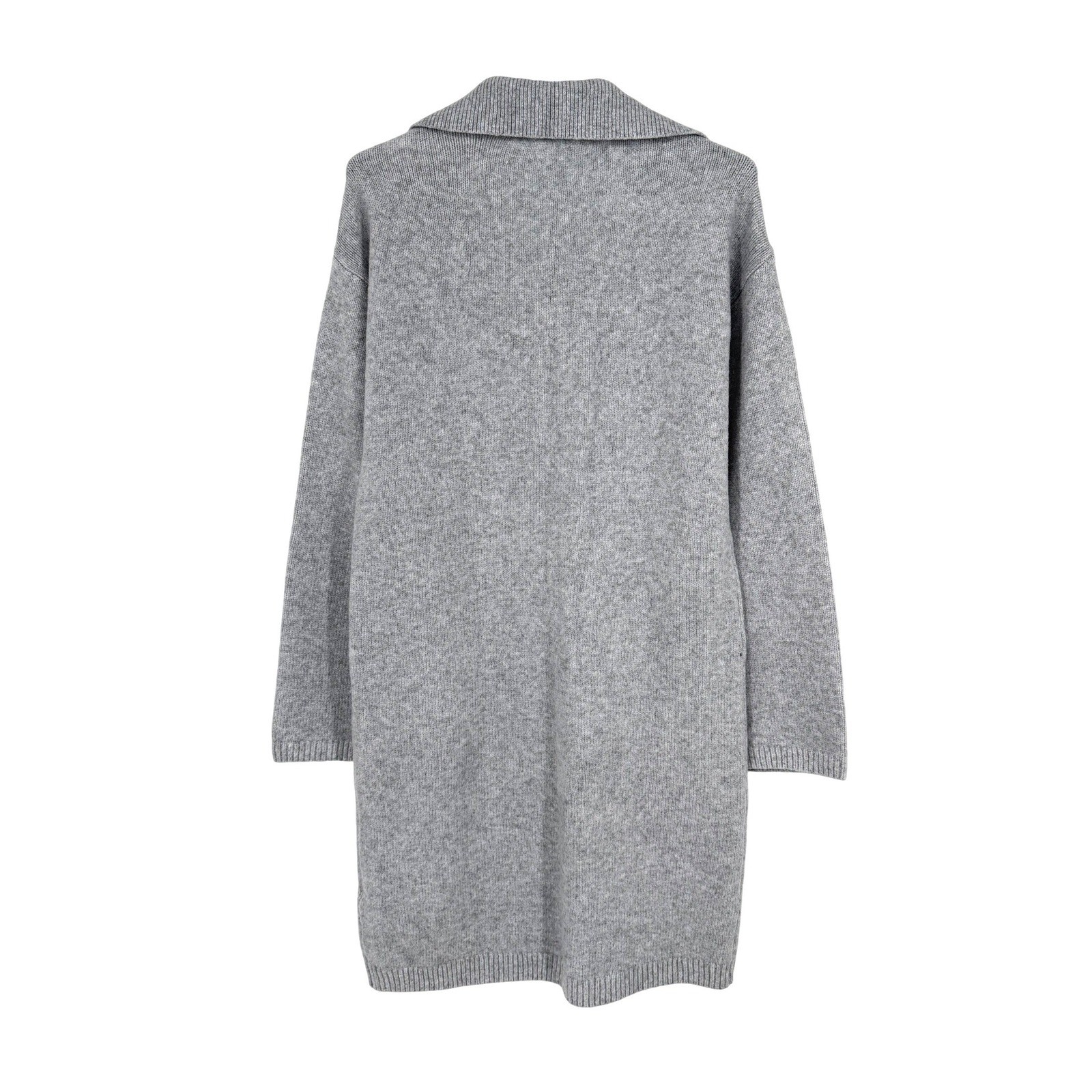 NEW Abercrombie & Fitch Heather Grey Polo Sweater Dress Wool Blend Medium Tall