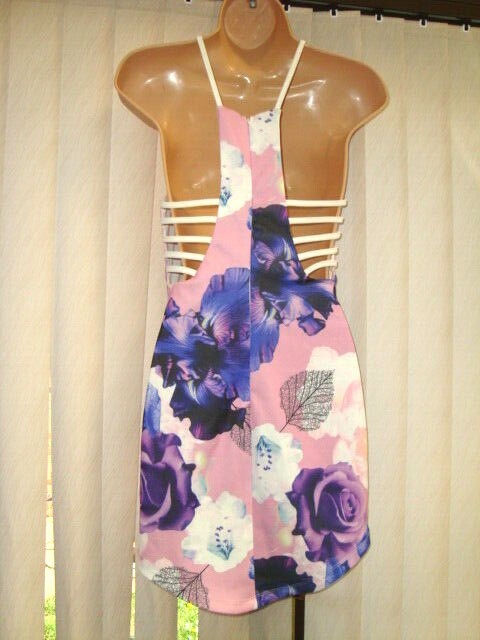 NEW ASOS GINGER FIZZ PINK, PURPLE & WHITE FLOWER DRESS 8 UK, 36 EU, 4 US BNWT