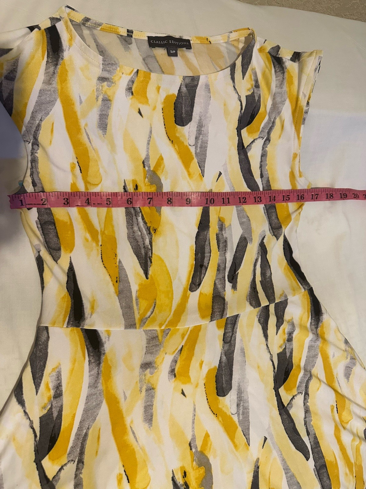 Classic Editions 3XP Abstract Round Neck Sleeveless Fit & Flare Knee Dress Tie
