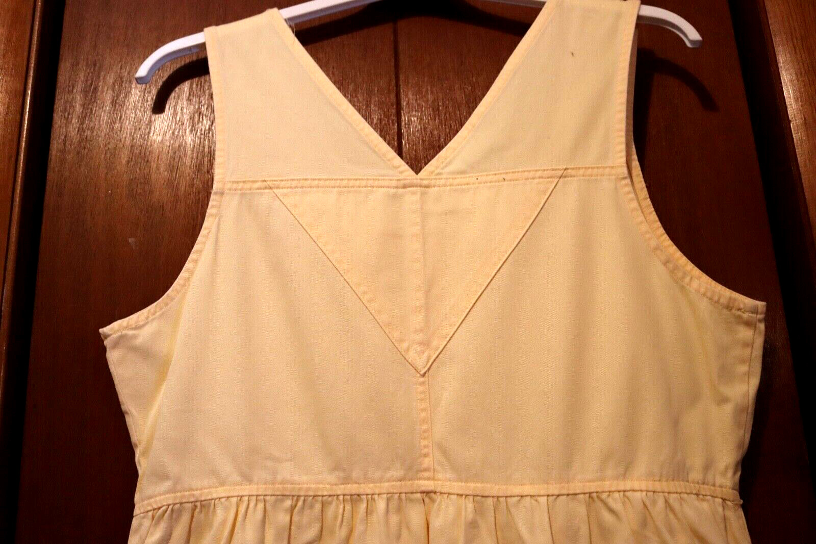 CAPACITY MAXI DRESS YELLOW SHORT SLEEVE BUTTON DOWN FRONT SIZE MEDIUM VTG