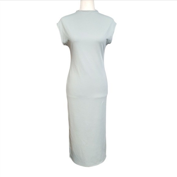 Open Edit Women’s Sleeveless Mock Neck Slit Bodycon Dress Size Small