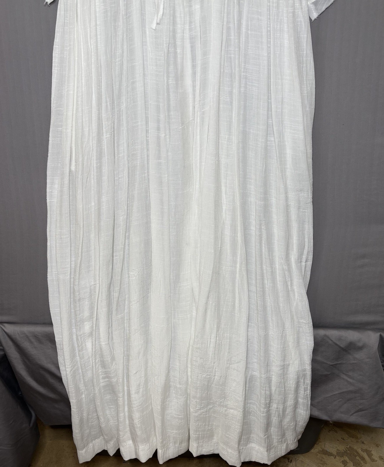 White Gauze Maxi Dress Cover Up OS Boho Coastal Beach Resort Flowy Cottagecore