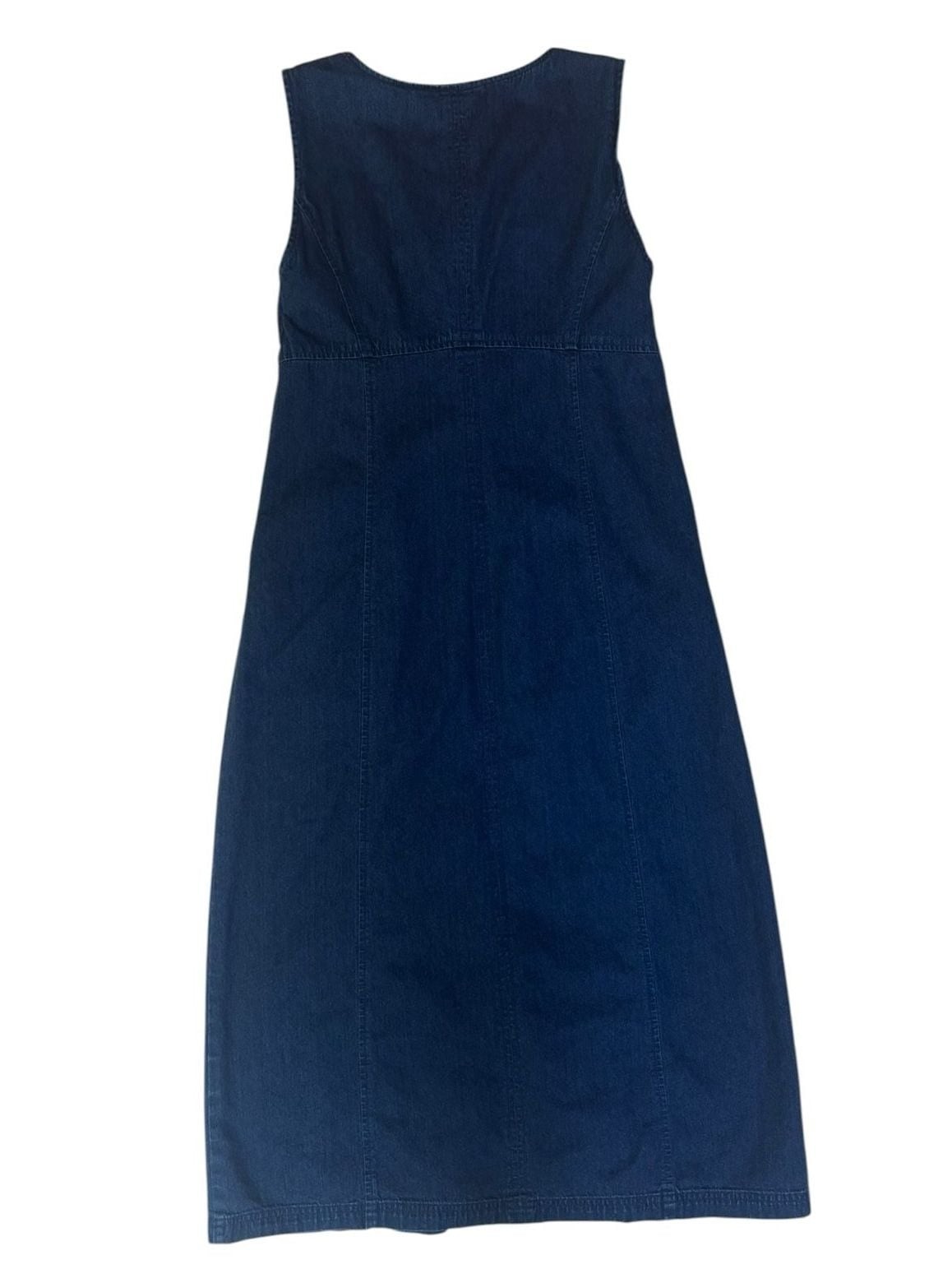 Talbots Petites Sleeveless Zip-Front Denim Midi Dress