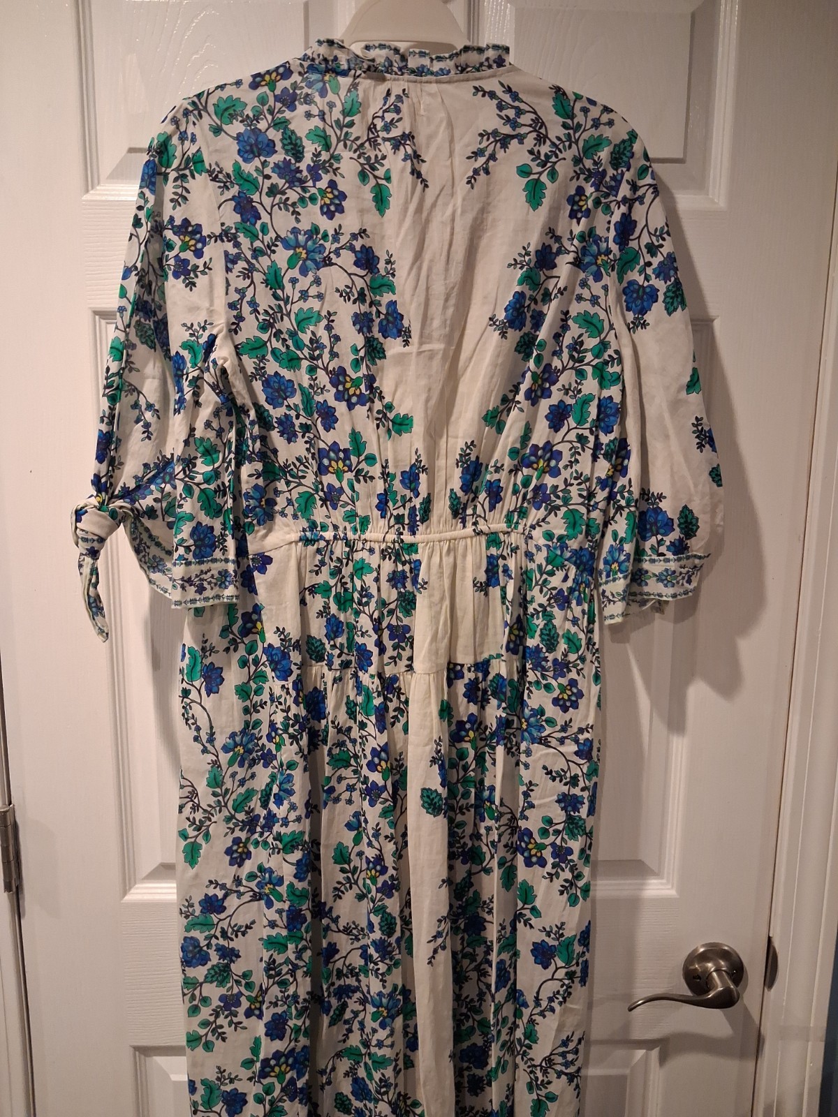 Shoshanna 3/4 Sleeve 100% Cotton Maxi Dress Size M Multicolor
