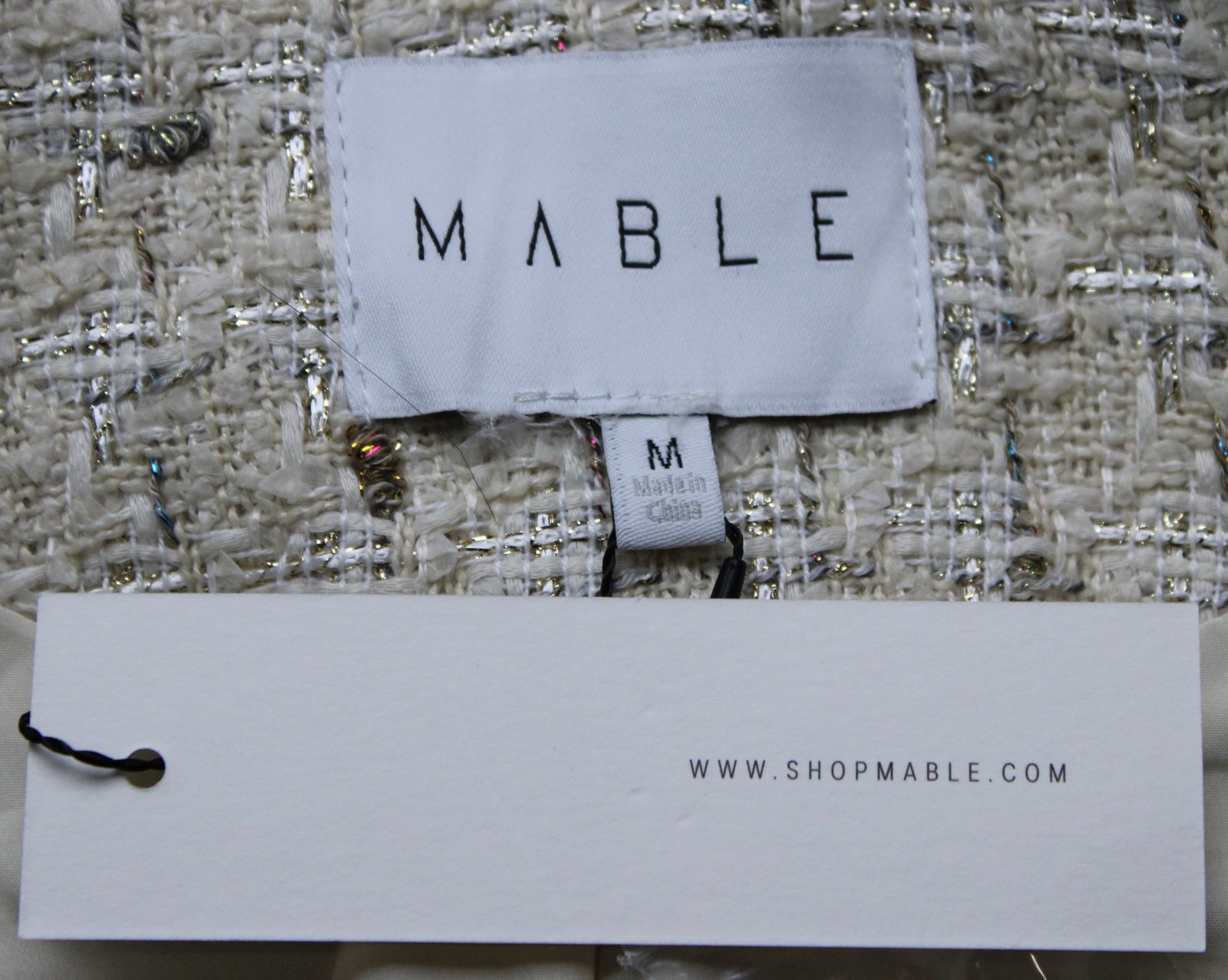 Mable Women’s Tweed Sleeveless Button Down Midi Sheath Dress LB3 Cream Medium