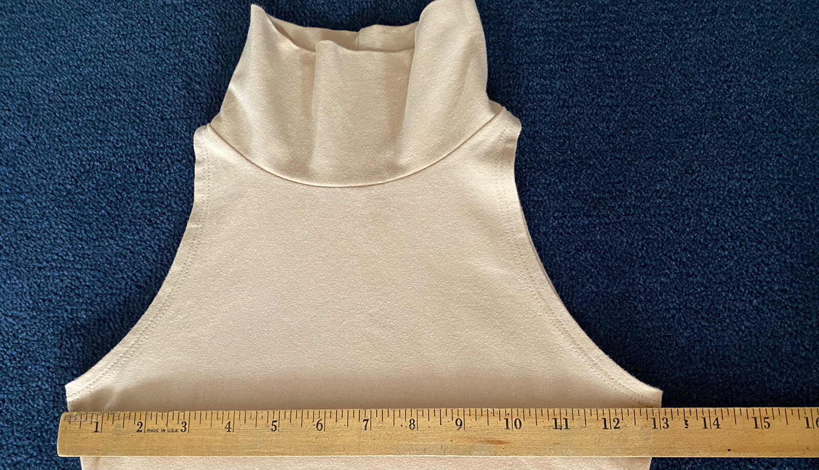 American Apparel Turtleneck Tank Mini Dress Nude Tan Bodycon Indie Sleaze Small