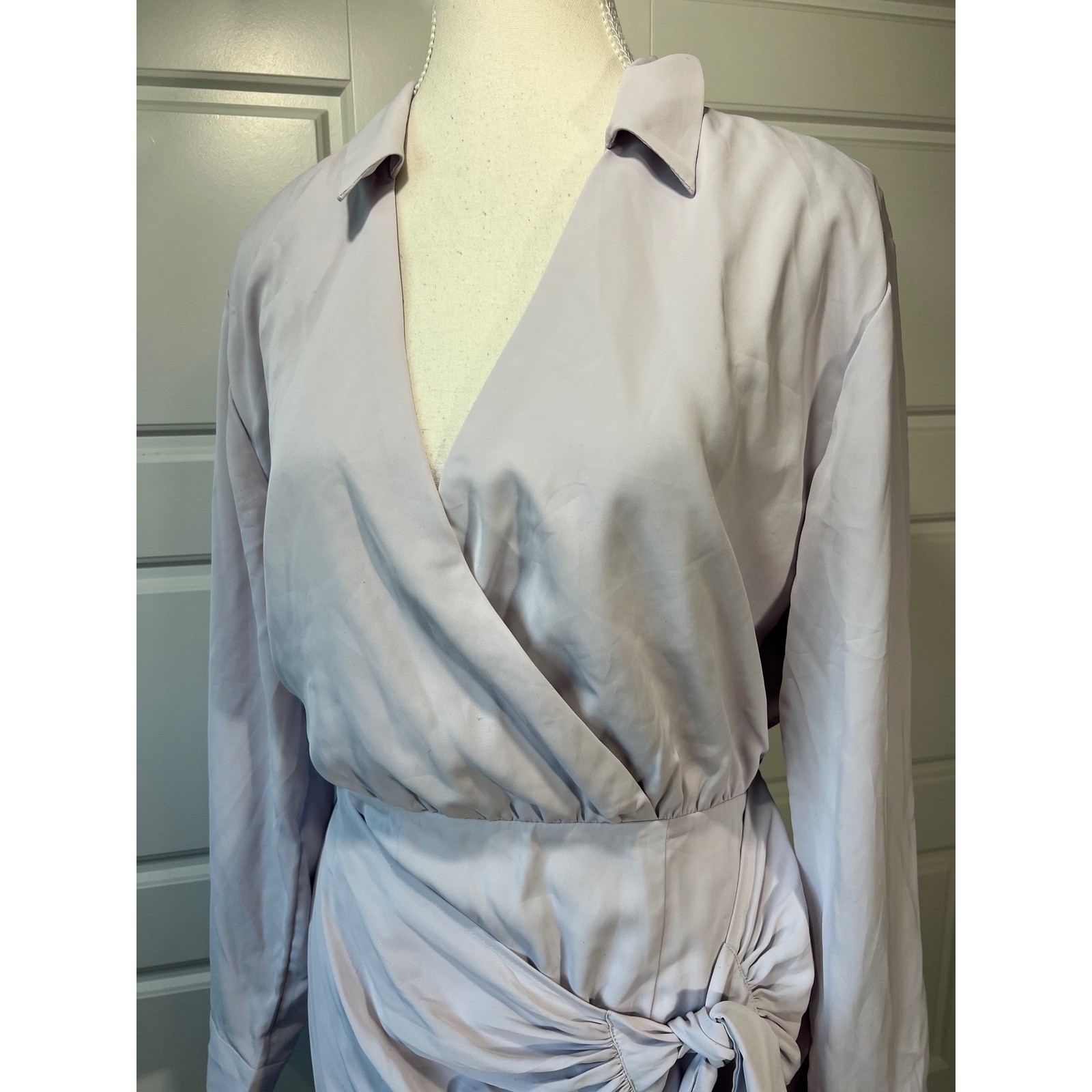 Abercrombie & Fitch Wrap Mini Dress Long Sleeve Collared Purple Size M