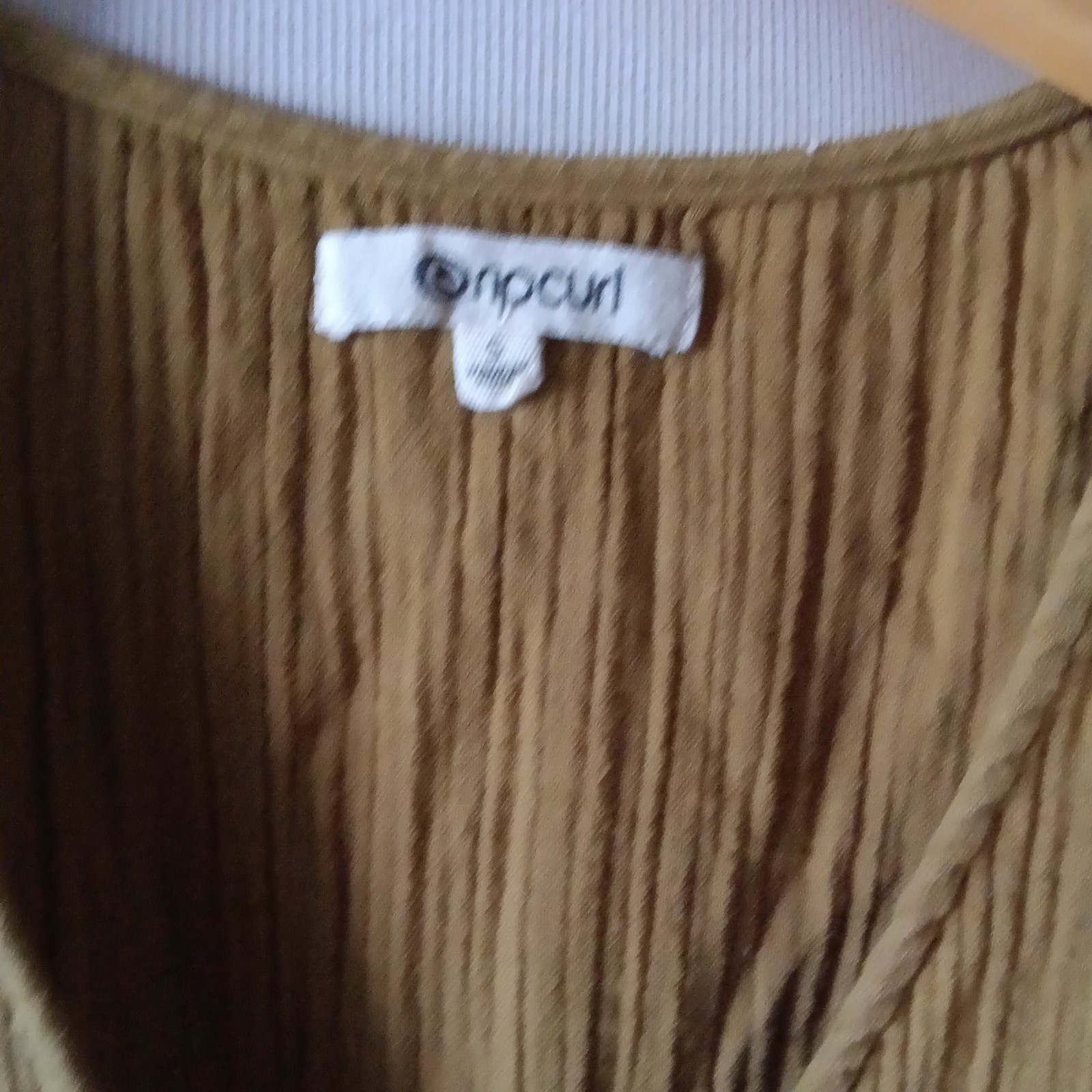Rip Curl Size S Brown Dress Summer Surfing Beach Girl Vneck 100% Cotton