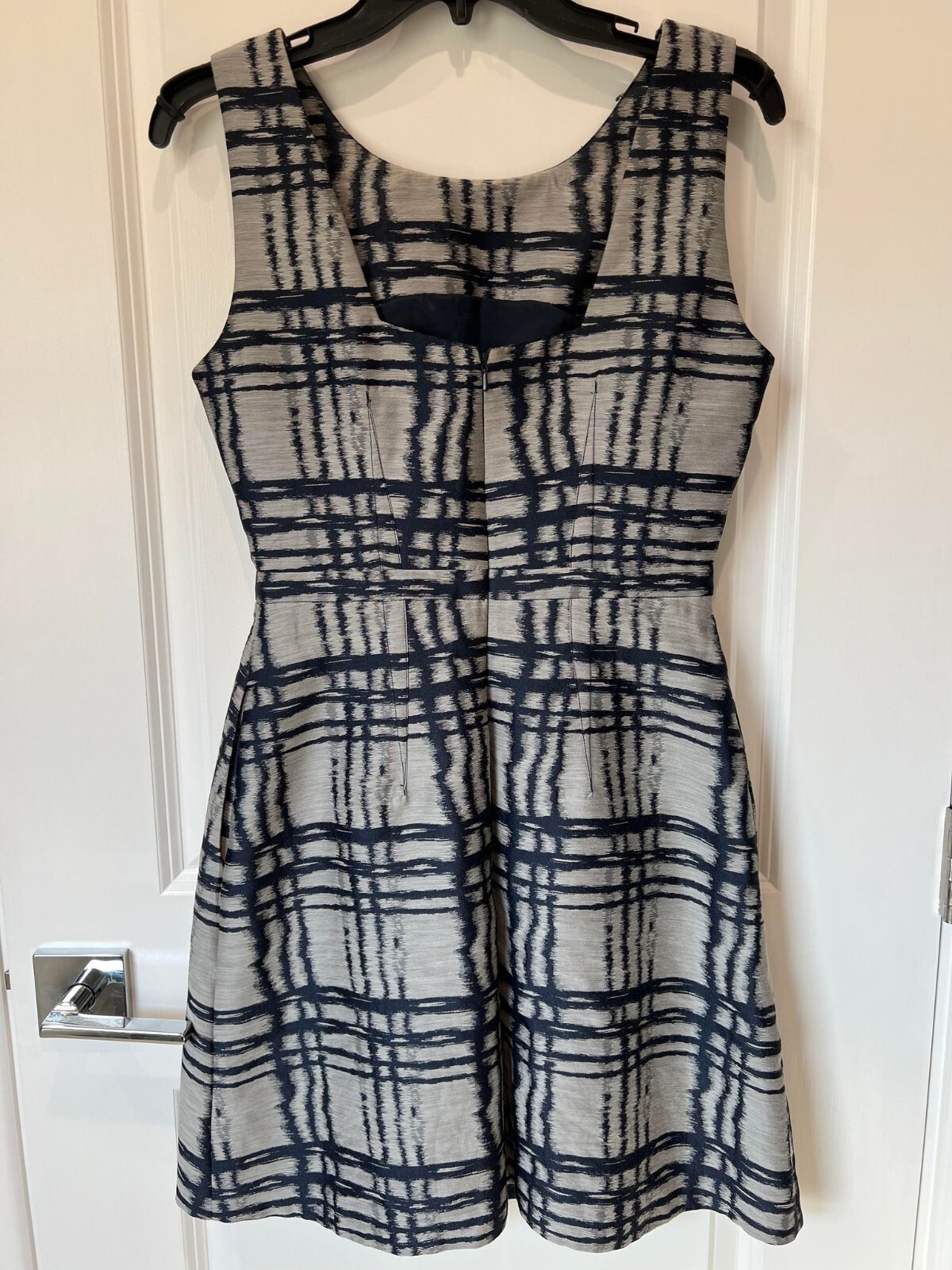 REISS Dress – Peron Check Fit and Flare in US 6 (in dry clean garment bag)