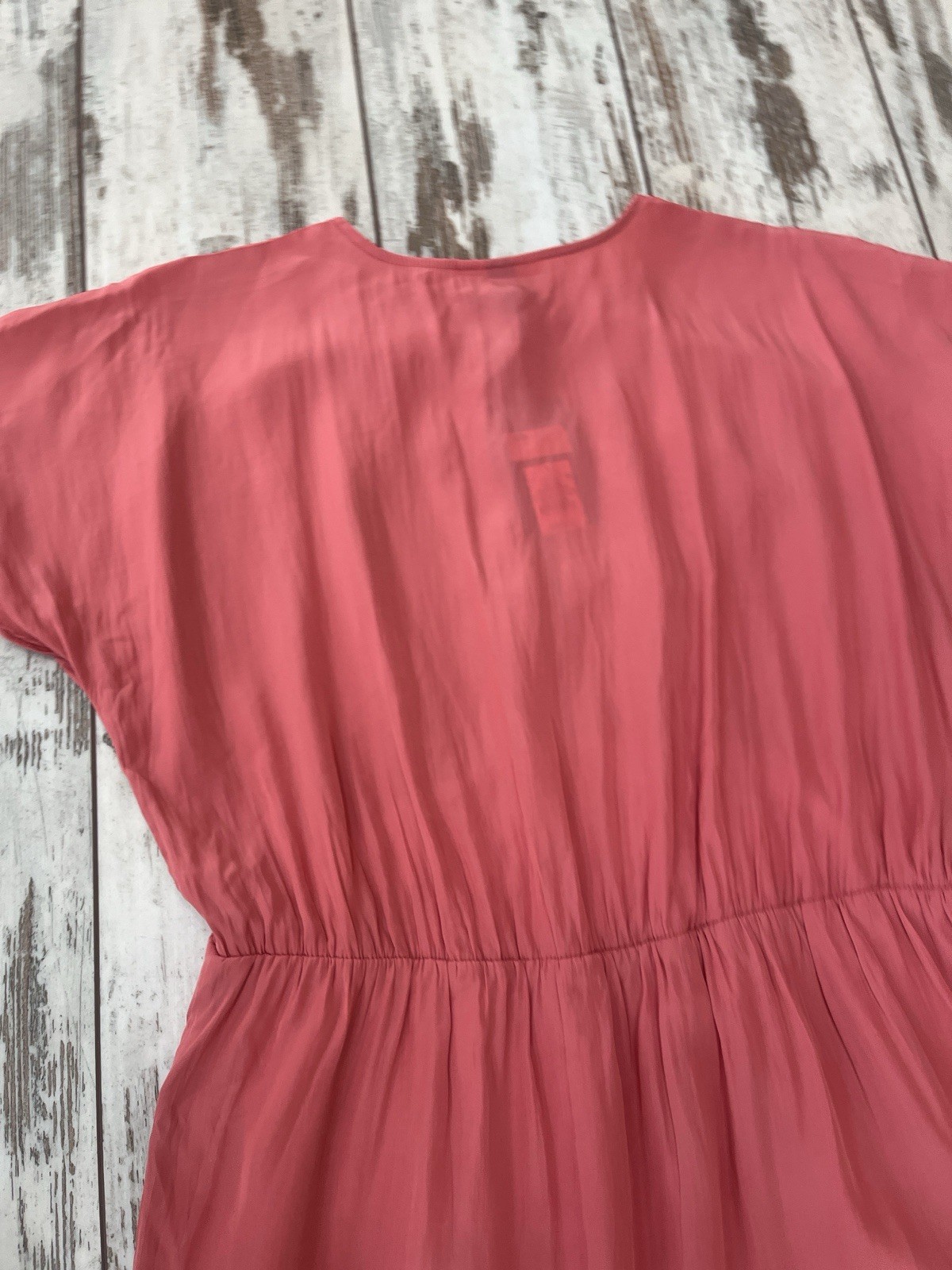 Universal Thread Coral Pink Tie Front Flutter Mini Dress Short Sleeve Large NWT