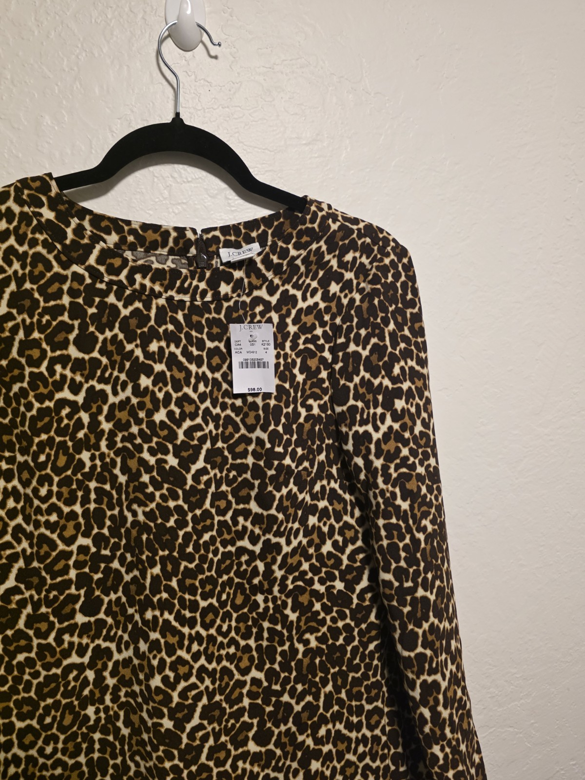 J Crew Cheetah Leopard Print Crepe Shift Dress K2150 Sz 4 NWT Old Money Preppy