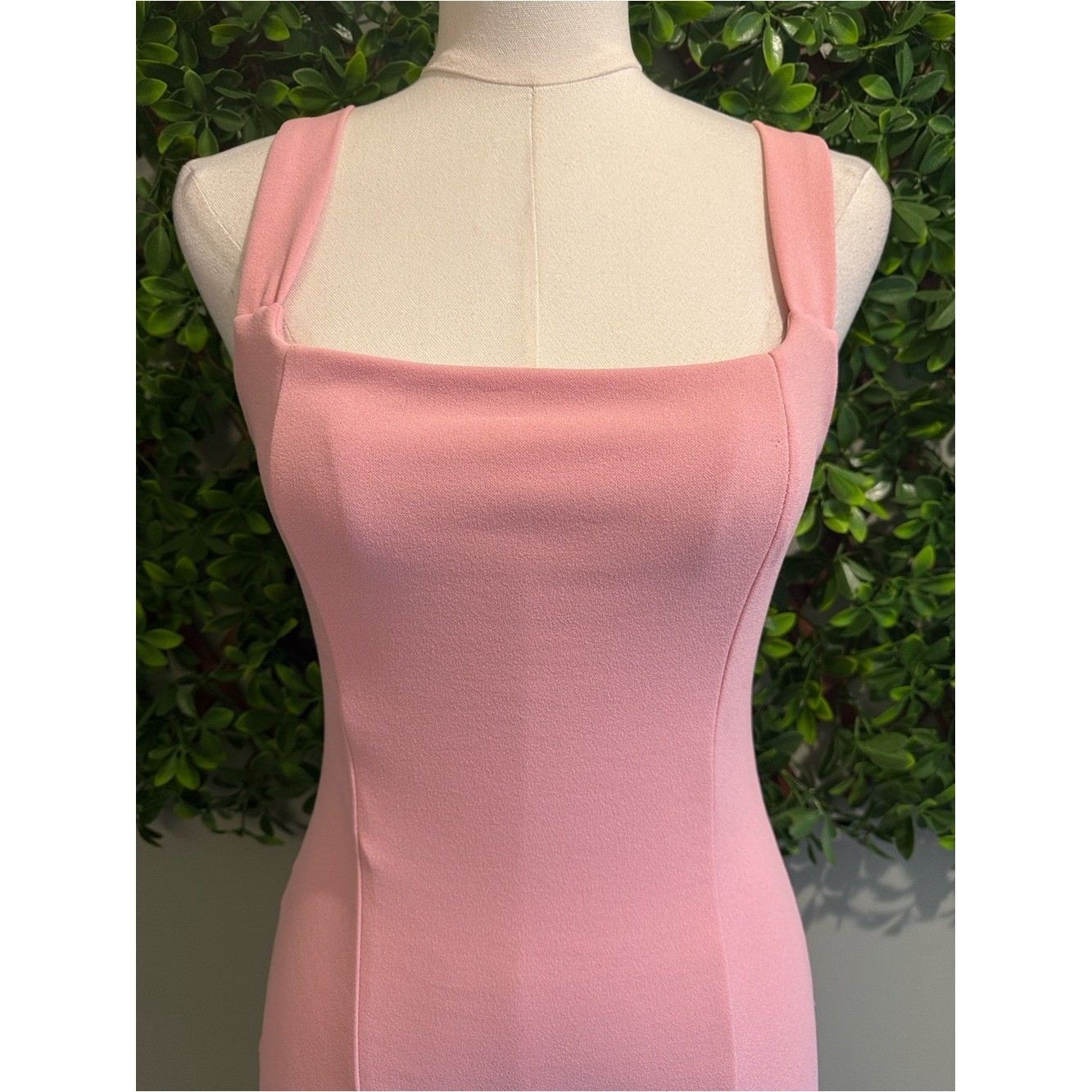 Adorable Allure (without Pink Rosette) Square Neck Sleeveless Maxi Dress