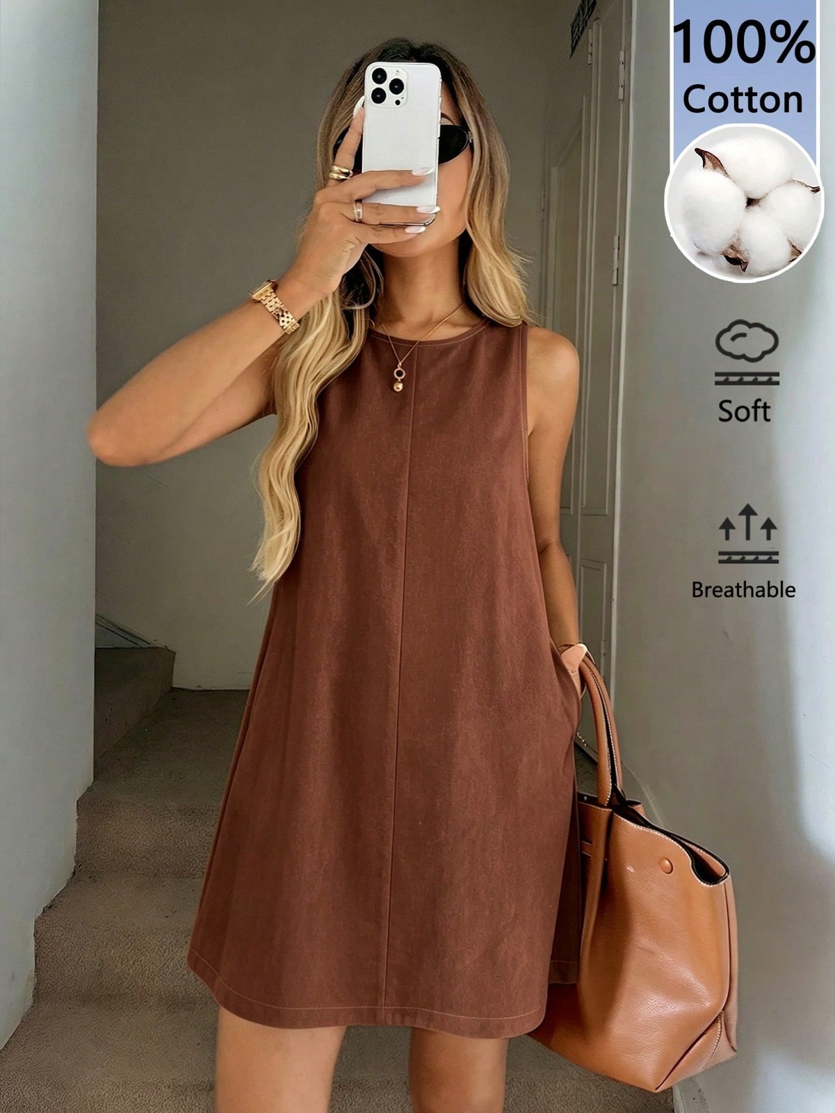 Women Casual Sleeveless A Line Mini Dress
