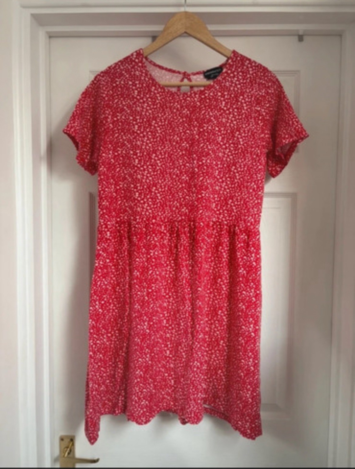 Women’s Wednesday Girl Red Spotty Mix Summer Mini Dress size 12-14