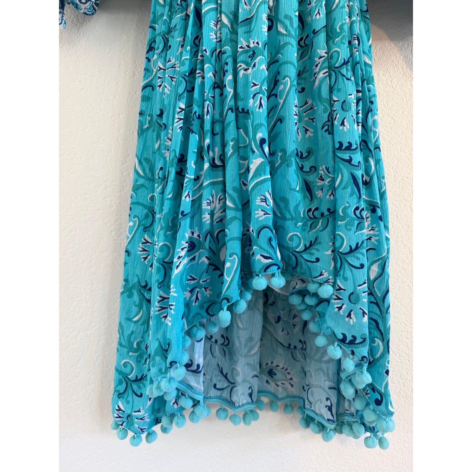 NWT Celina Moon Ariel Mini Kimono Dress Blue V-neck Medium Beach Boho Fairy
