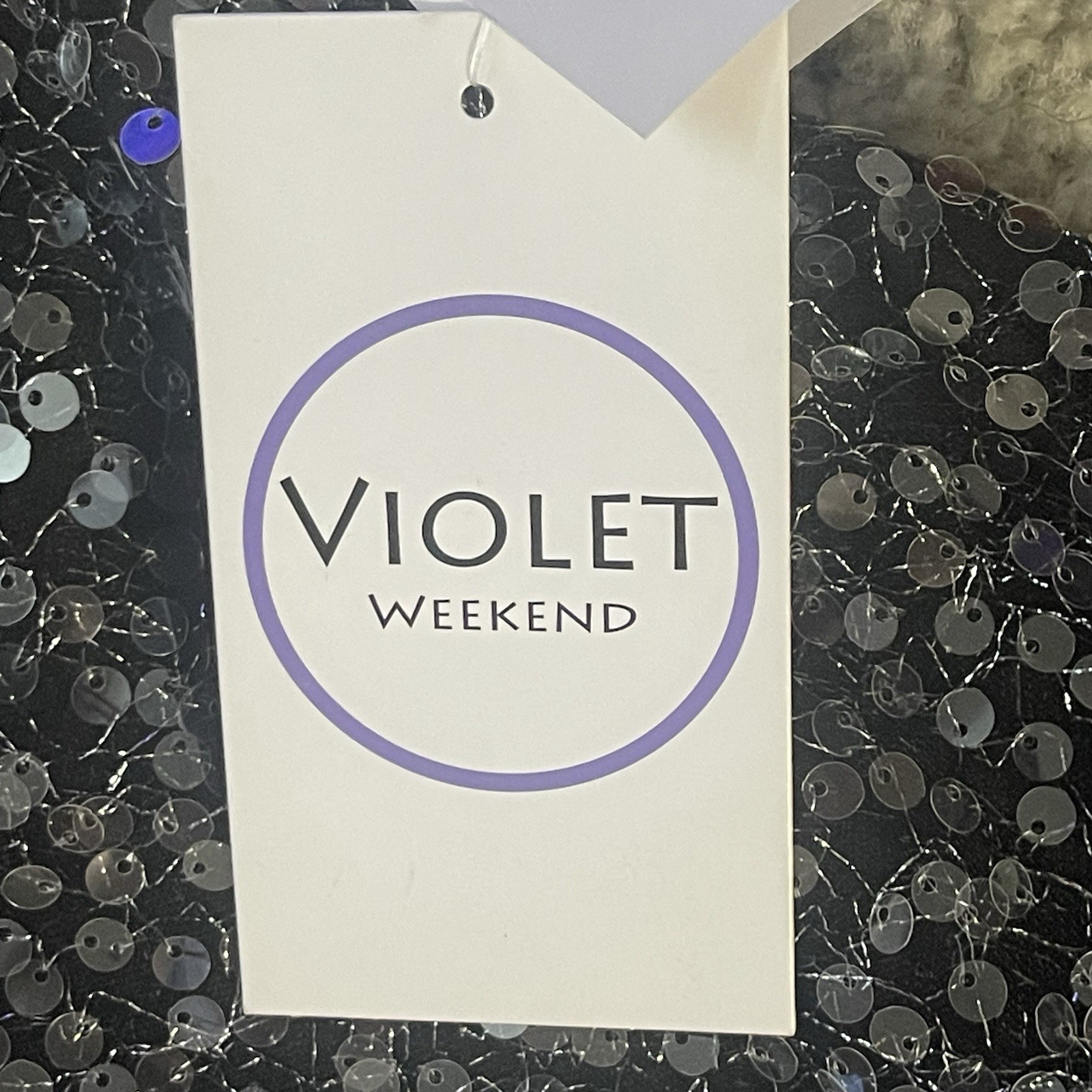 Violet Weekend Black Sequined One-Shoulder Sheath Mini Dress Size 5/6 NWT