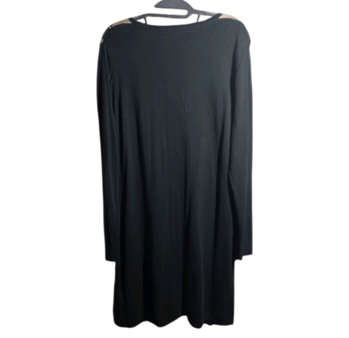 MOSSIMO Black & Gold Geometric Pattern Long Sleeve Sweater Dress Size XXL