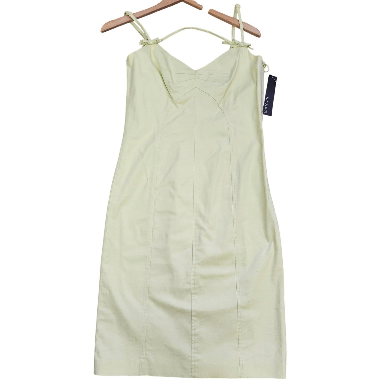 Ideology Pale Green Summer Spaghetti Strap with bows NWT Mini Dress Sz 10