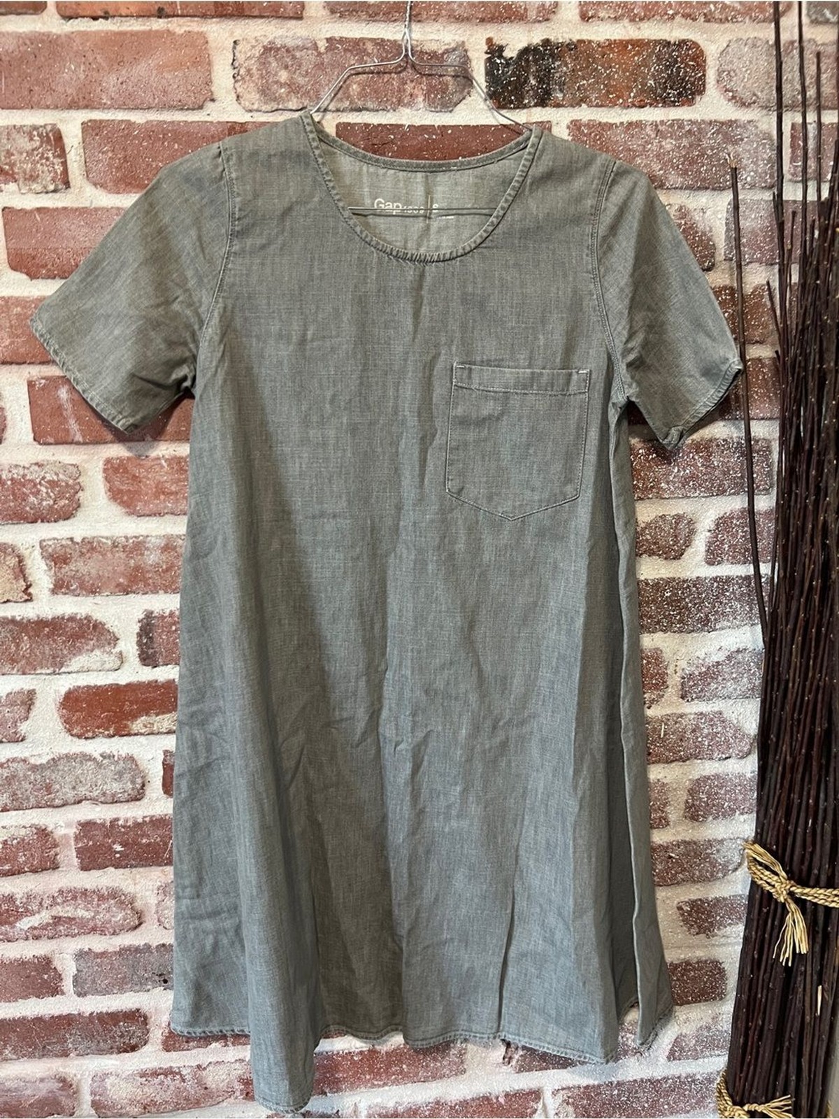GAP Short Sleeve Denim Pocket Dress