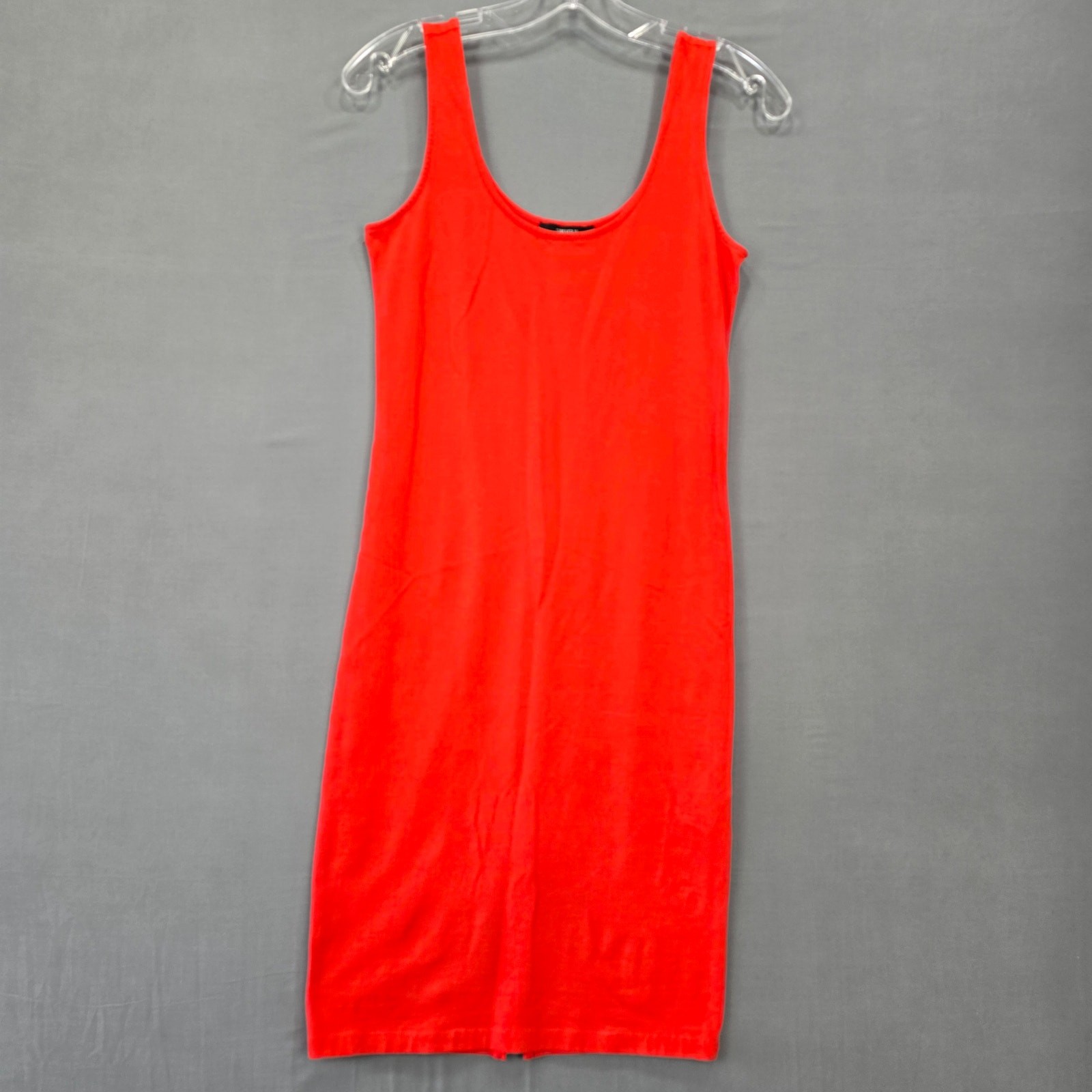 Forever 21 Orange Midi Dress Bold Bodycon Sleeveless Scoop Shift Womens Size S