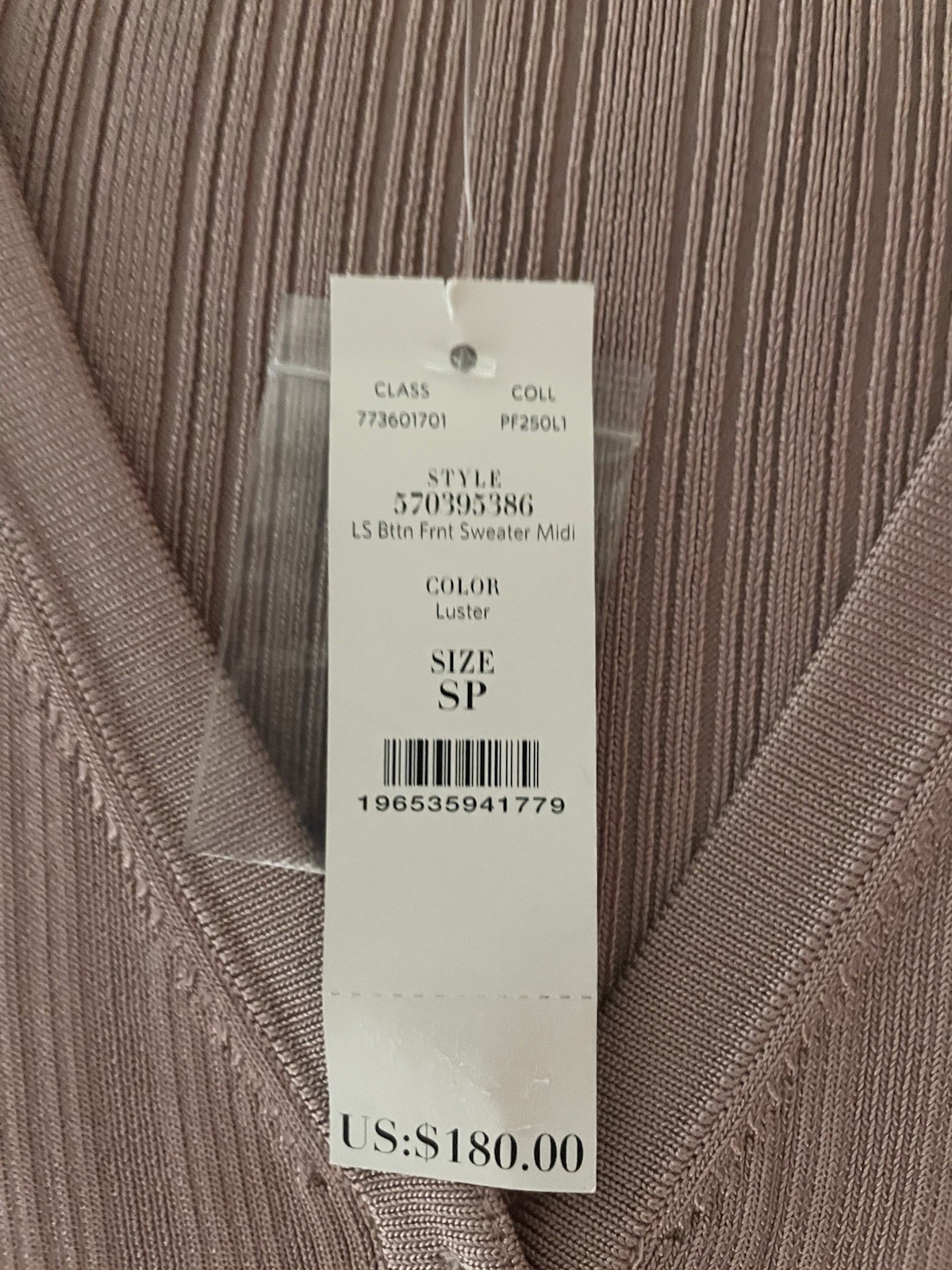 NWT WHBM Sz SP 4,6,8 Button Front Sweater Dress Scalloped Hem Orig Price $180