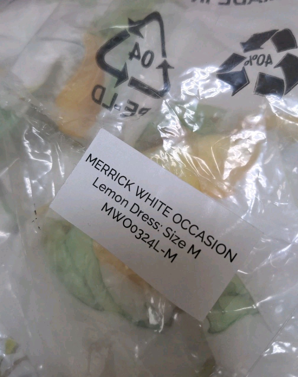 New Merrick White Occasion Lemon Dress Size M
