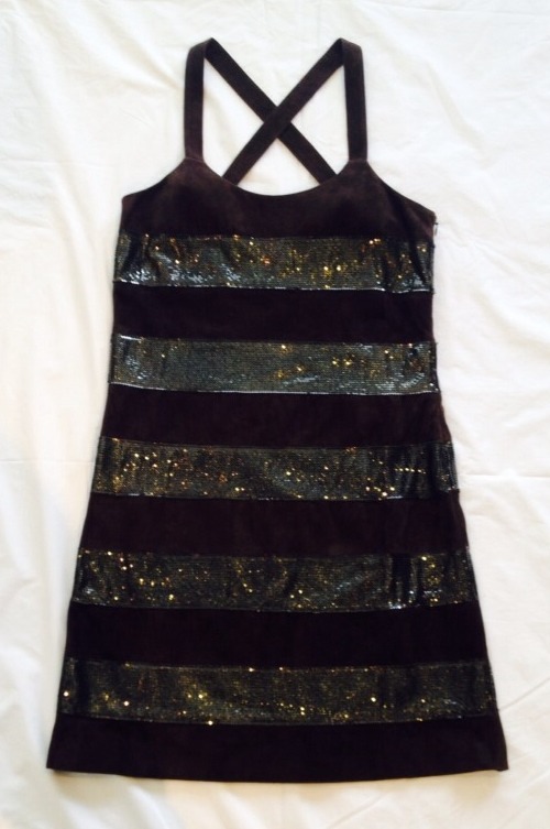 NEW***HAUTE HIPPIE**Brown Suede w/ chains Dress**Small**$2595