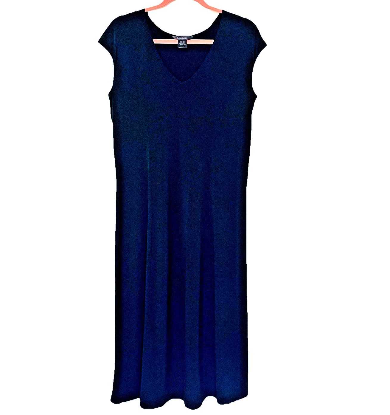 TravelSmith Dress M Black Cap Sleeves Stretchy Easy Care Wrinkle Resistant USA