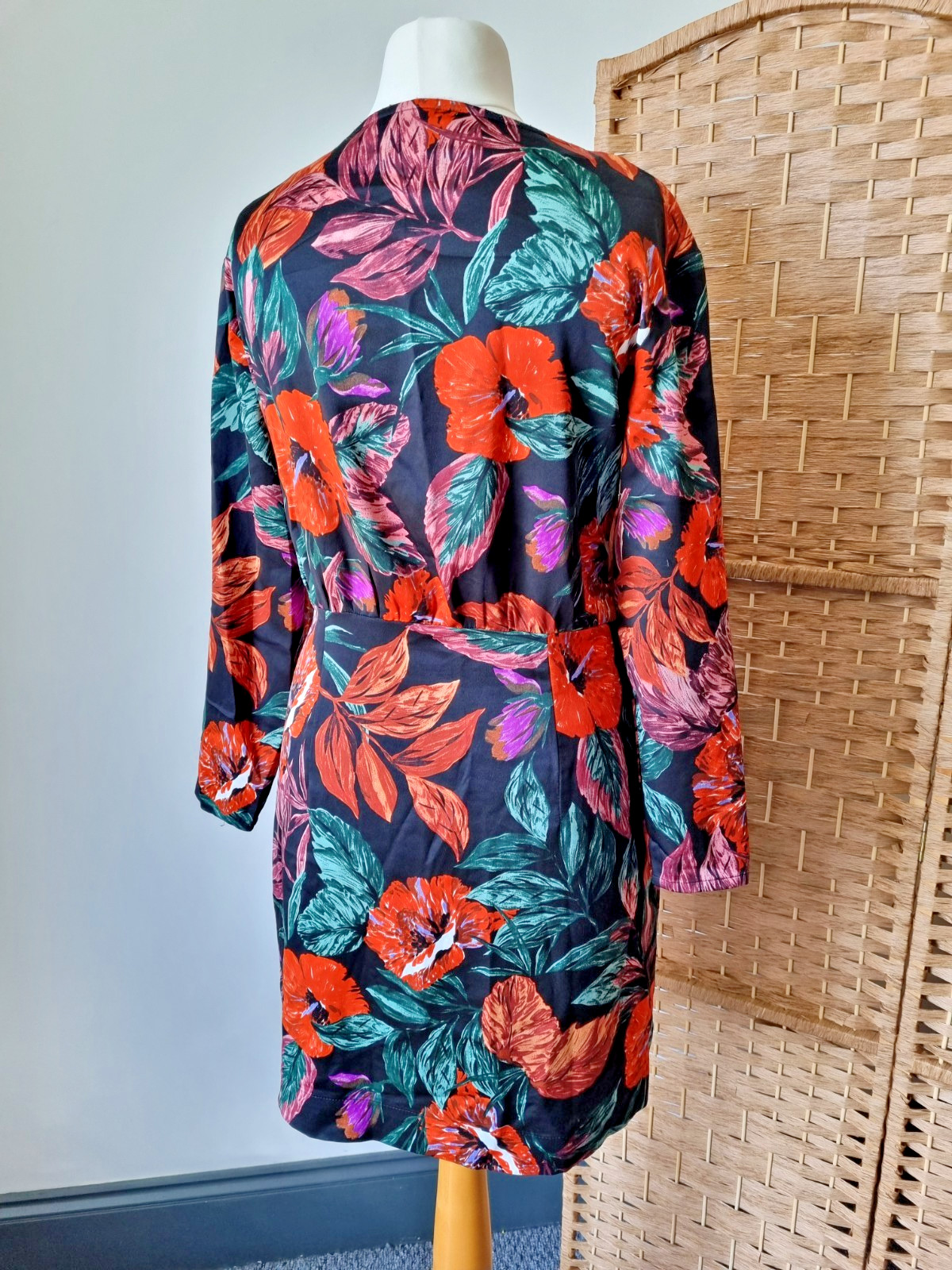 MNG Mango Suit Long Sleeve Floral Dress – Size Small 10 / 12 Lightweight Summer