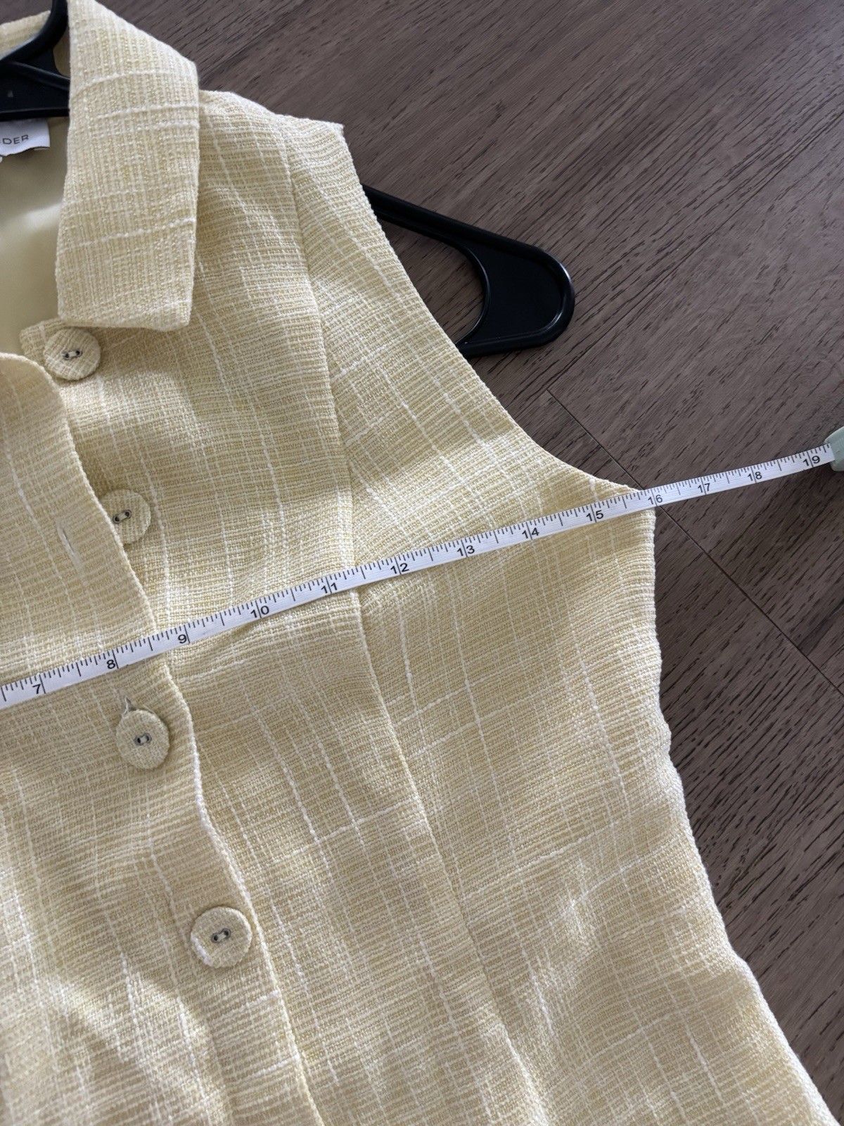 XS Lost + Wander “Golden Hour” sleeveless tweed mini dress in Lemon Drop Yellow