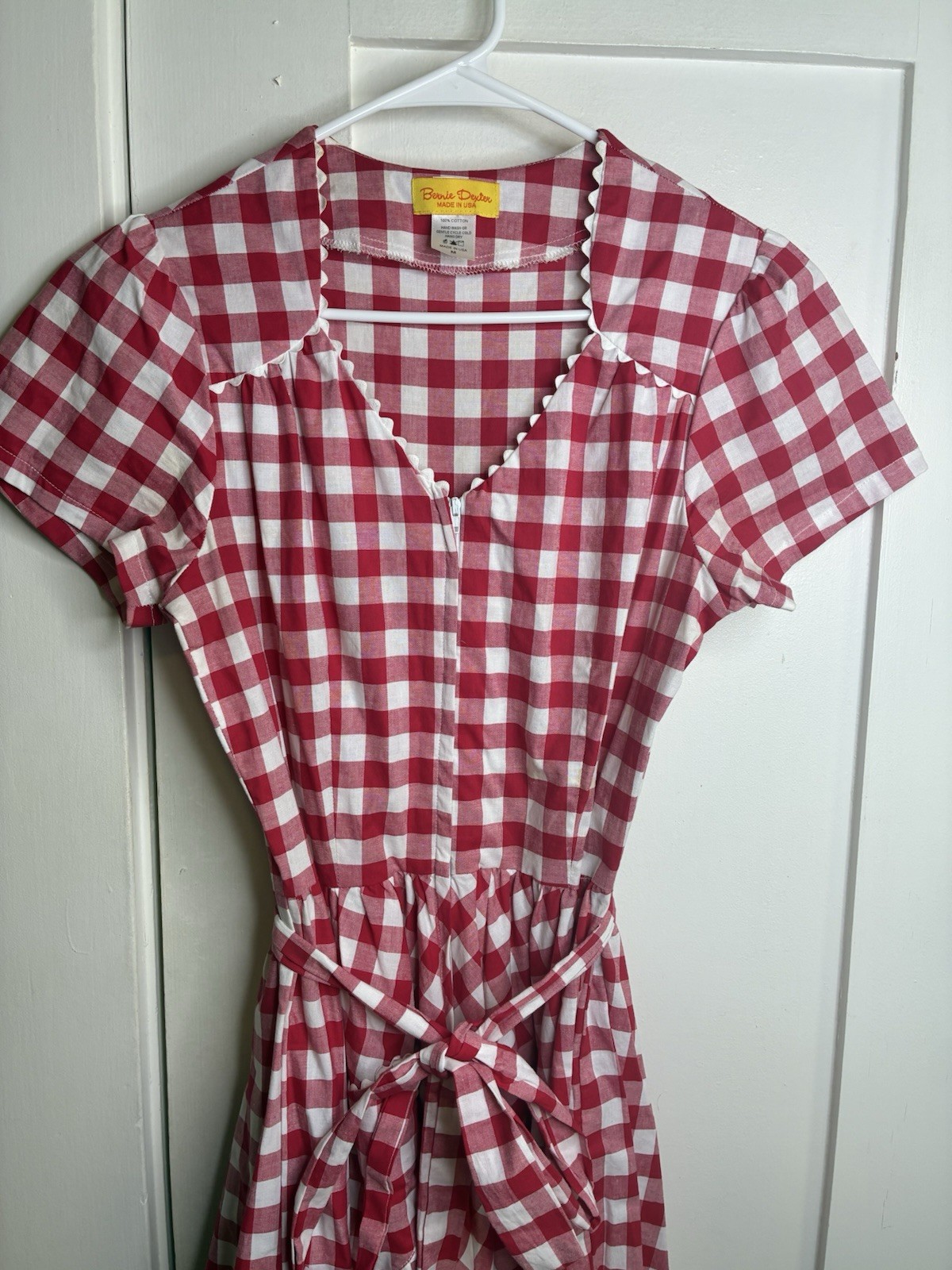 Bernie Dexter Gingham Check Retro Style Dress Made In USA Women’s Medium