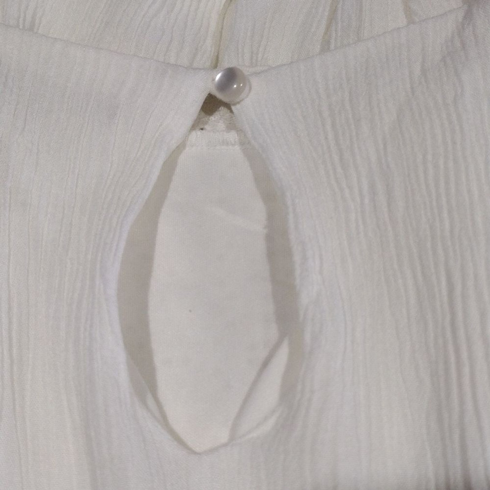 As U WISH MEDIUM WHITE EGG SHELL DRESS KEYHOLE BACK ADJUSTABLE STRAPS LINED