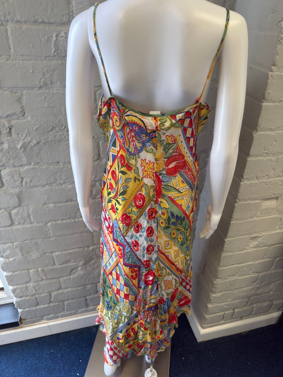 Floral Patterned Maxi Slip Dress with Spaghetti Straps