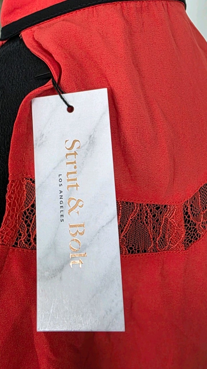 Strut & Bolt Red Prom / Wedding Guest Long Dress Size Medium